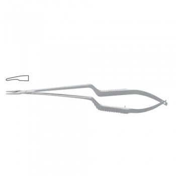 Micro Needle Holder Curved - Bayonet Shaped - Smooth Jaws Stainless Steel, 19 cm - 7 1/2"